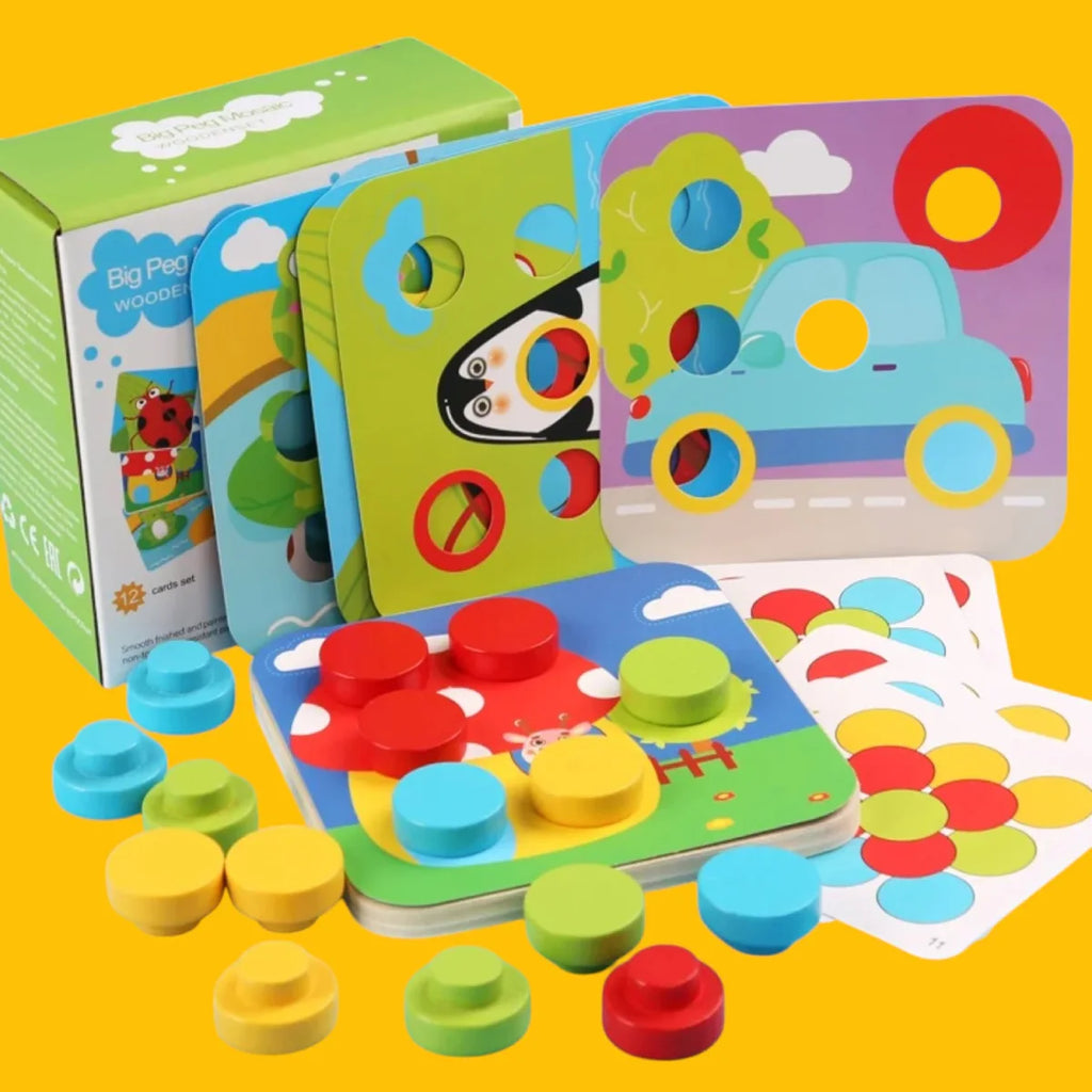 Big Peg Drvene baby mozaik puzzle 2 Malci znalci