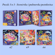 LEVELED Magnetne Puzzle 3 u 1 - Svemirska i podmorska pustolovina