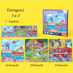 LEVELED Magnetne puzzle 3u1 -vatrogasci
