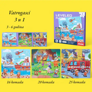 LEVELED Magnetne puzzle 3u1 -vatrogasci