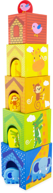 Montessori kocke toranj s drvenim zivotinjama Malci znalci Ulysse Couleurs d'Enfance