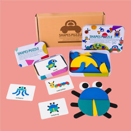 Montessori Tangram slagalica za djecu bijela Malci znalci