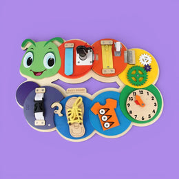 Montessori senzorna edukativna igračka drvena ploča - Gusjenica