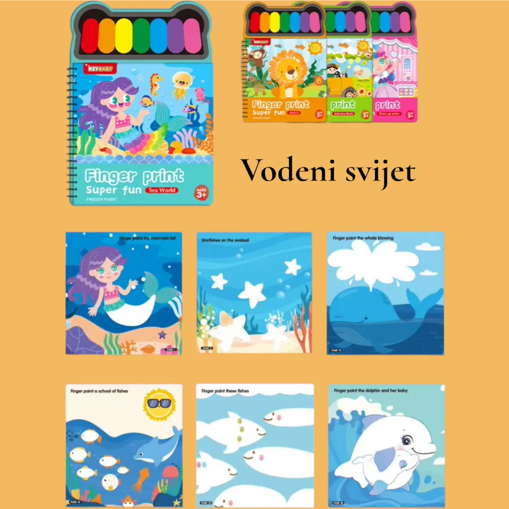Knjiga Aktivnosti otisci prstiju - vodeni svijet Malci znalci