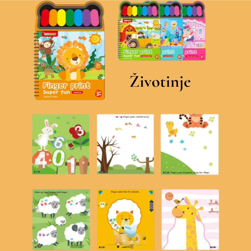 Knjiga aktivnosti otisci prstiju životinje