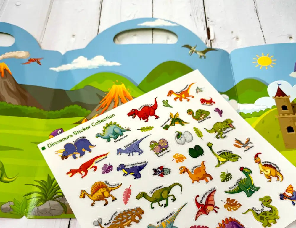 Knjižica s višekratnim naljepnicama u motivu Dinosaura