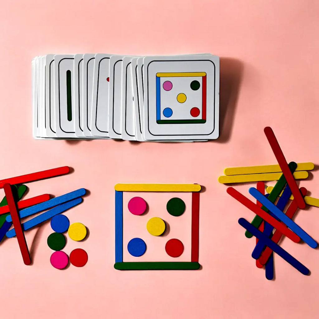 Montessori slagalica sa štapićima i žetonima, Malci Znalci