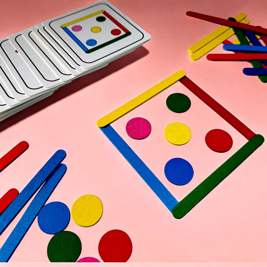 Montessori slagalica sa štapićima i žetonima, Malci Znalci
